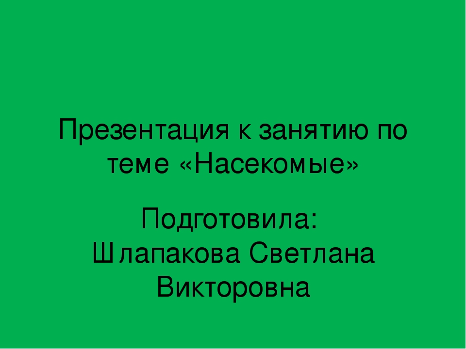 Презентация на тему "Насекомые"