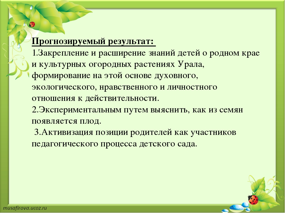 Презентация проекта на тему "Экологическое воспитание"