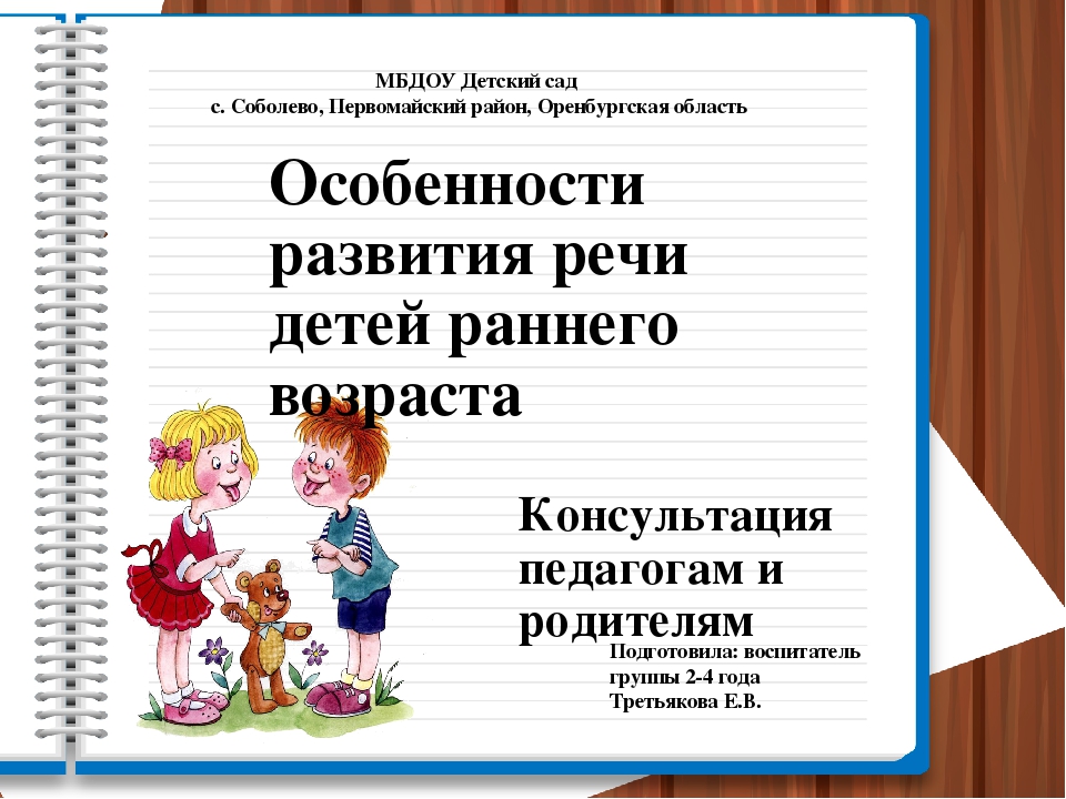 Проект по речевому развитию в группе раннего возраста