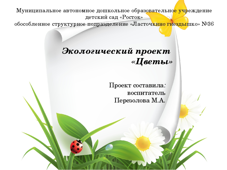 Проект "Цветы" для среднего дошкольного возраста (4-5 лет)