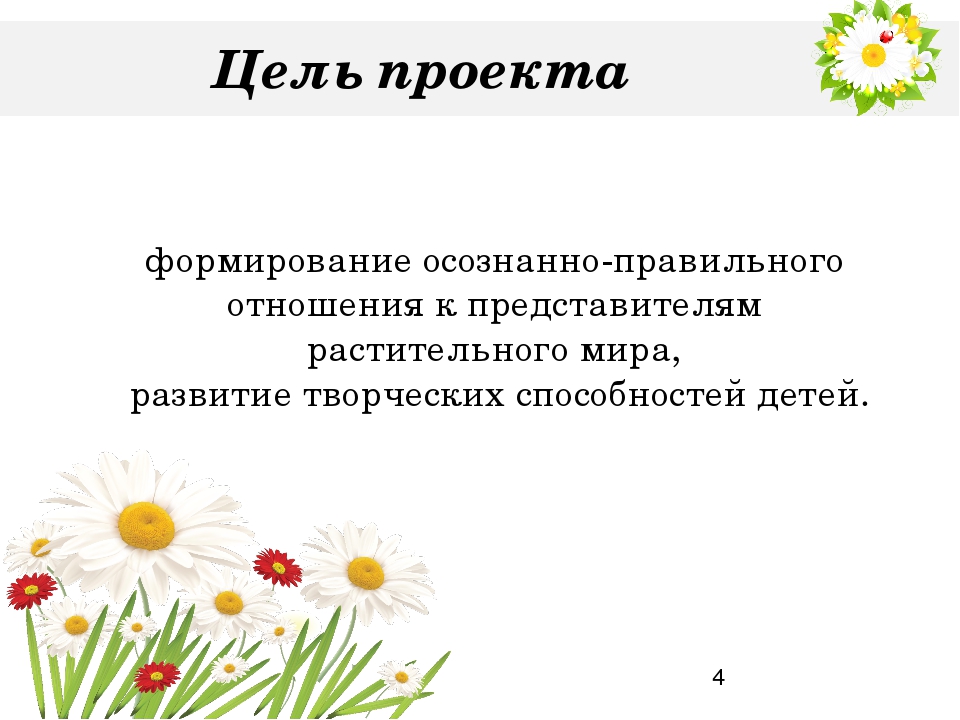 Проект "Цветы" для среднего дошкольного возраста (4-5 лет)