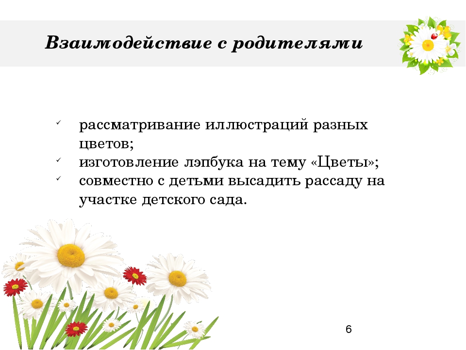 Проект "Цветы" для среднего дошкольного возраста (4-5 лет)
