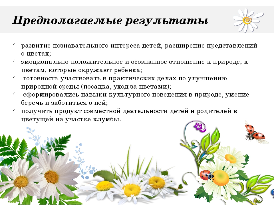 Проект "Цветы" для среднего дошкольного возраста (4-5 лет)