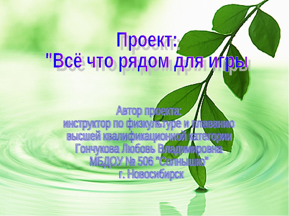Проект "Все что рядом для игры"