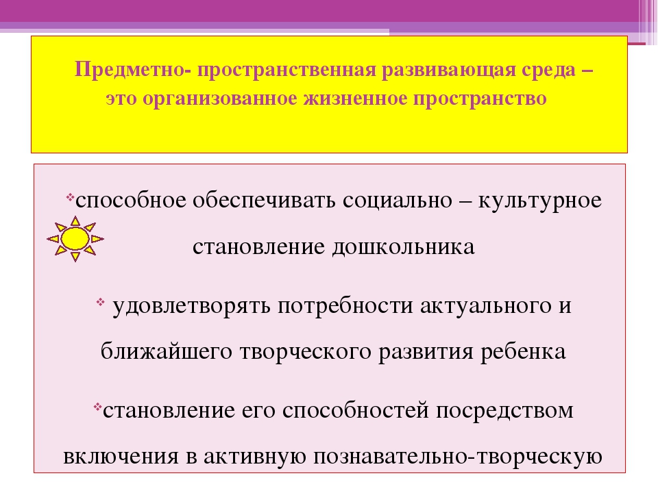 Предметно - развивающая среда.