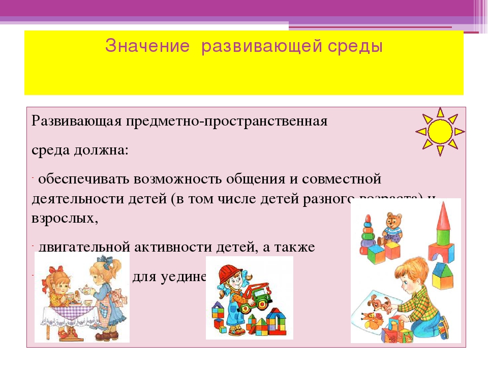 Предметно - развивающая среда.