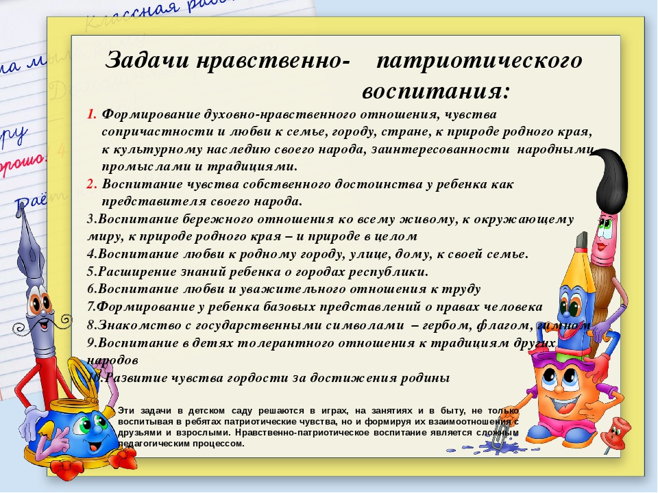 Нравственно-патриотическое воспитание: цели, задачи, содержание