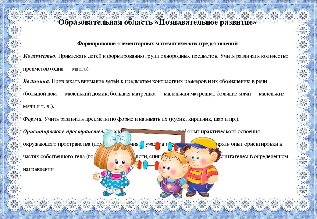Образовательная деятельность в соответствии с направлениями развития детей 2-3 лет