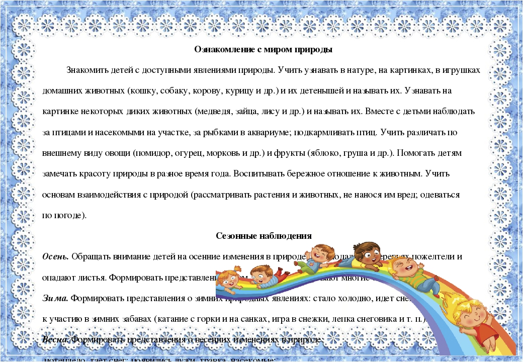 Образовательная деятельность в соответствии с направлениями развития детей 2-3 лет