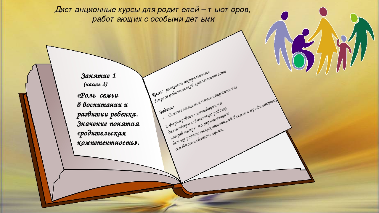 Дистанционные курсы для родителей с использованием лекционного и практического материала "Роль семьи в воспитании и развитии ребенка" . Часть 3