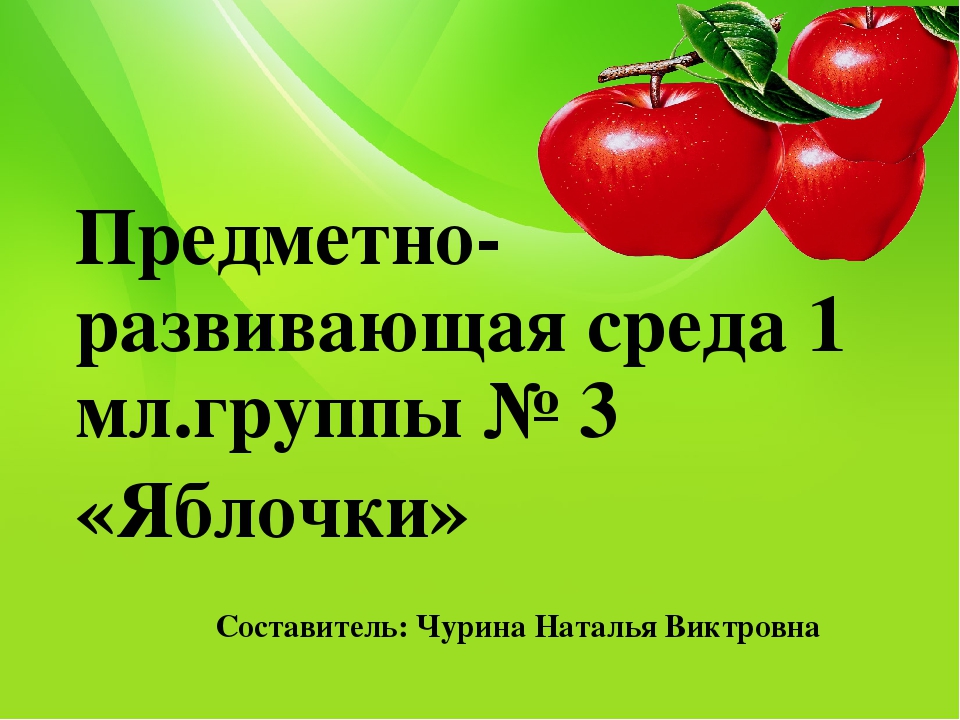 Презентация "Предметно-развивающая среда группы"