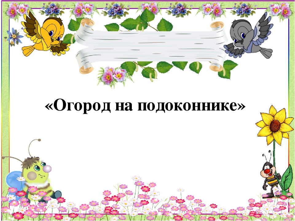 Презентация проекта "Огород на подоконнике"