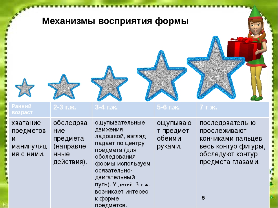 Презентация "Особенности развития у дошкольников представлений о форме"