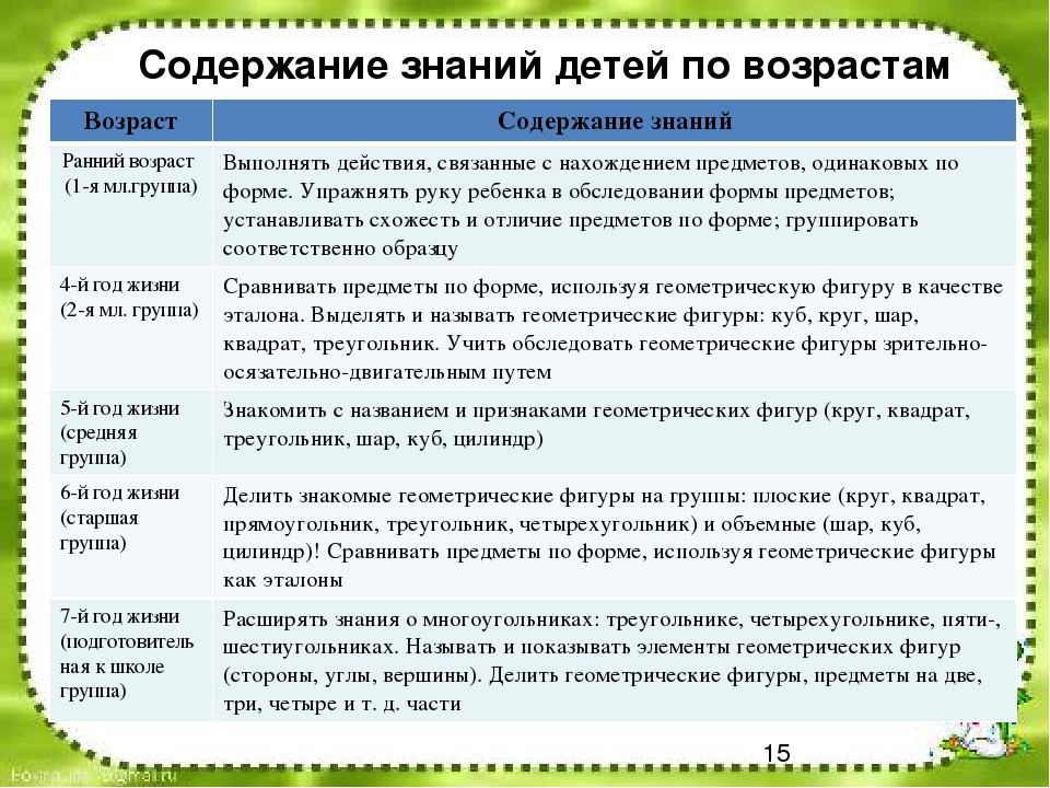 Презентация "Особенности развития у дошкольников представлений о форме"