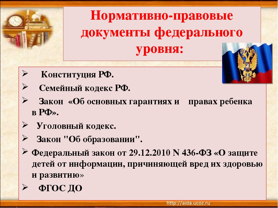 Проект словаря справочника нормативно правовых актов в области образования