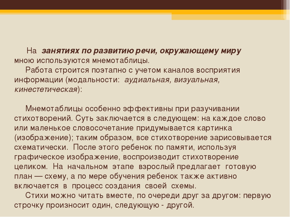 «Использование мнемотехники в развитии речи детей»