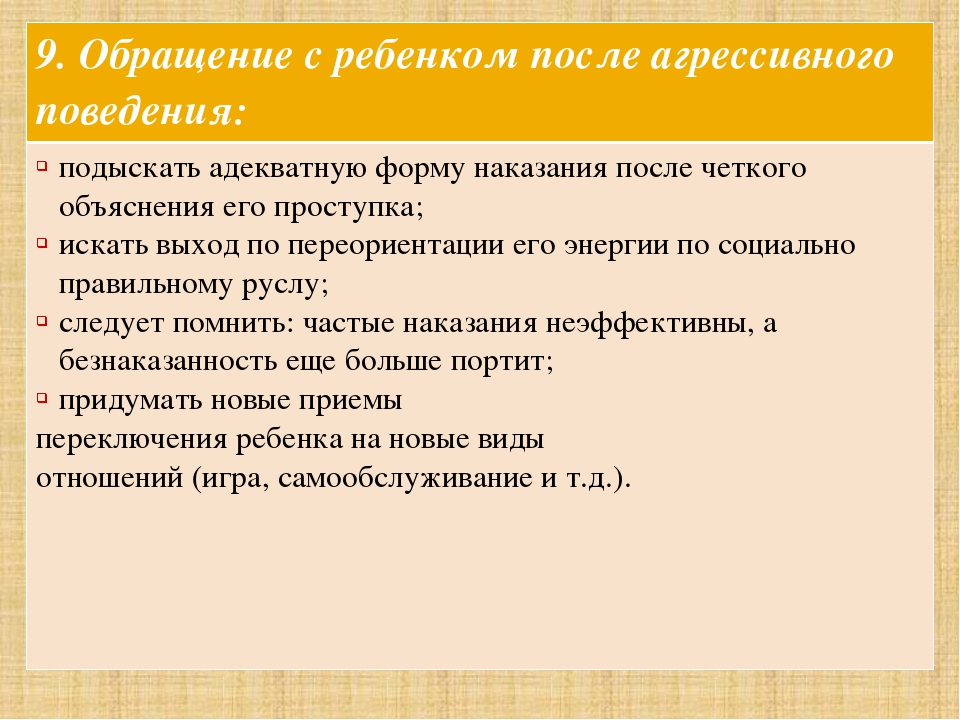 Презентация на тему: "Агрессивный ребенок"