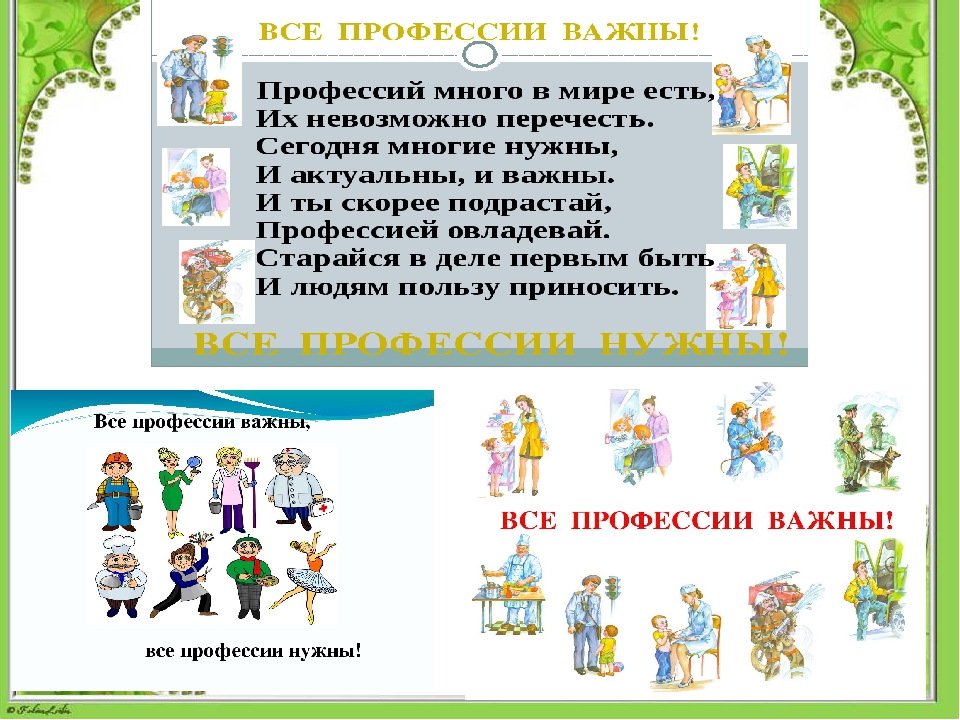 Презентация по теме: "Все профессии важны"