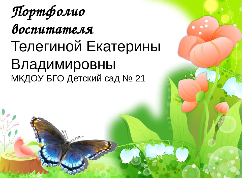 Презентация воспитателя :"Моё портфолио"