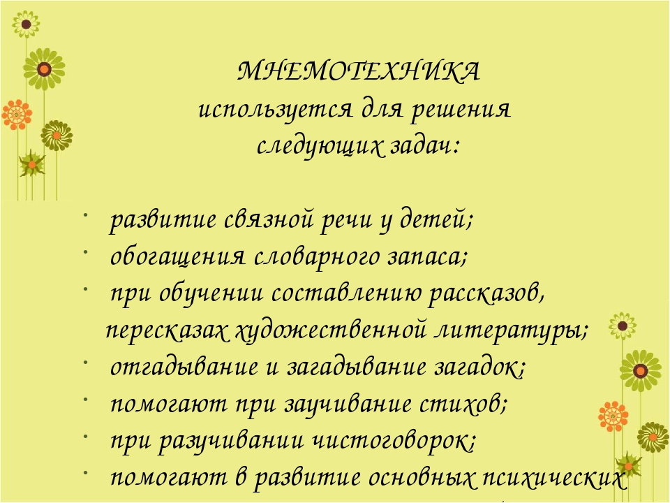 Использование мнемотехники для развития речи детей.