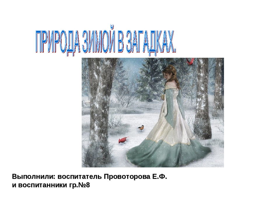 Книжка-малышки : «ПРИРОДА ЗИМОЙ В ЗАГАДКАХ».