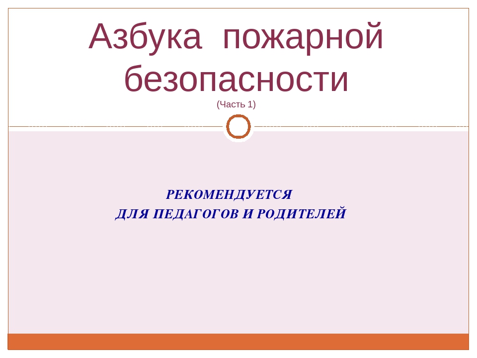Презентация Правила пожарной безопасности
