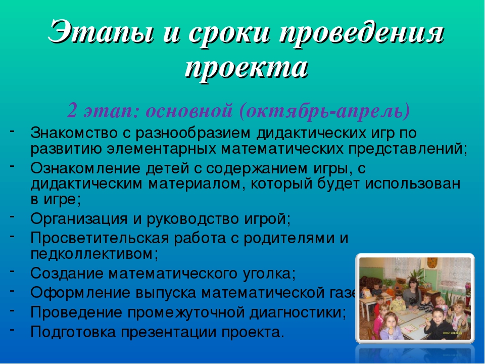 Проект "Развитие элементарных математических представлений у дошкольников в игровой форме"