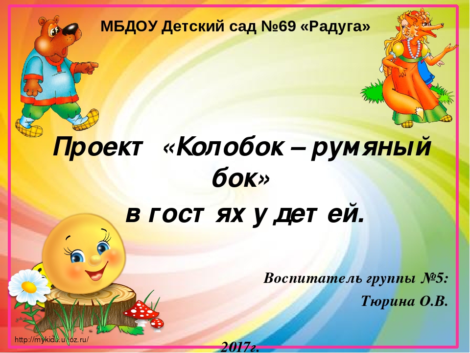 Проект в младшей группе на тему: "Колобок - румяный бок в гостях у детей"