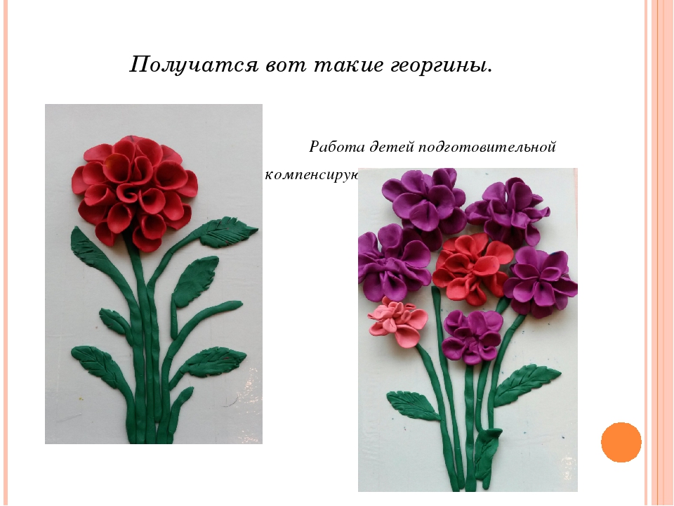 Презентация на тему "Пластилинография. лепка георгина"