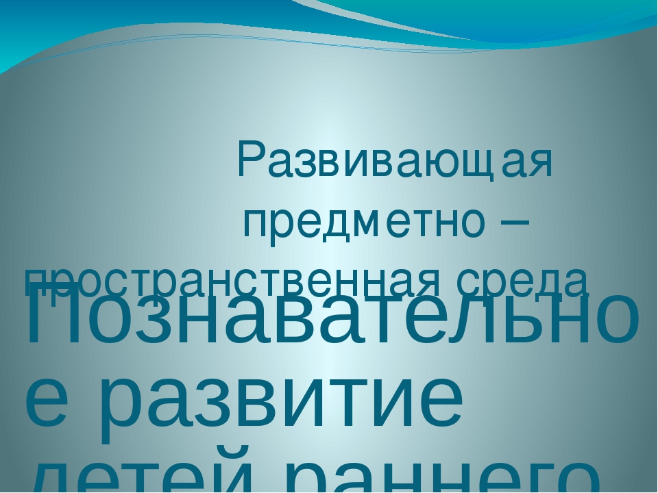 Развивающая среда в детском саду