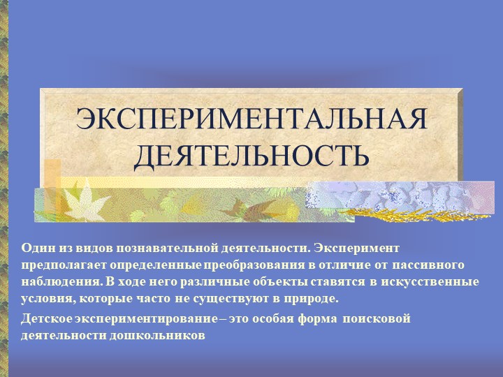 Презентация "Организация исследовательской деятельности"
