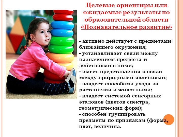 Целевые ориентиры в раннем возрасте в соответствии с ФГОС ДОО