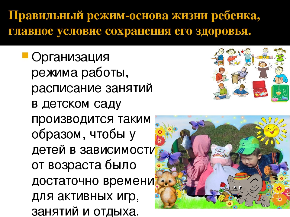 Режим дошкольника. Рекомендации родителям.