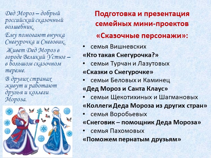 Проект «Помощники Деда Мороза» для детей старшего дошкольного возраста