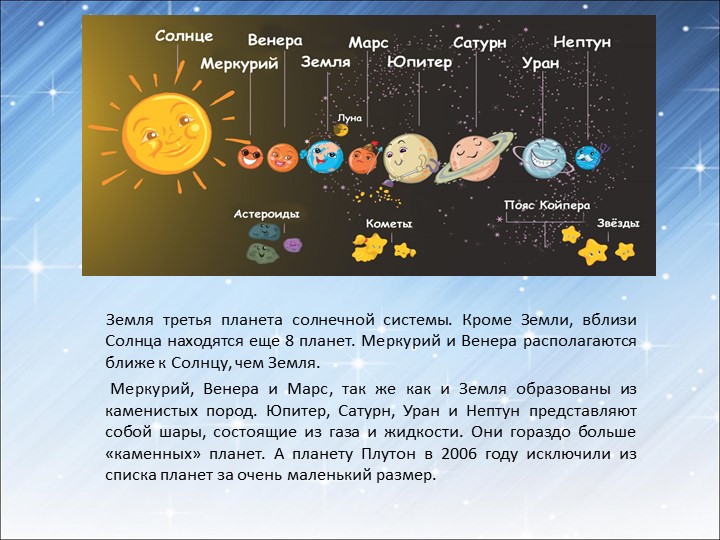 Презентация для подготовительной группы «Космос»