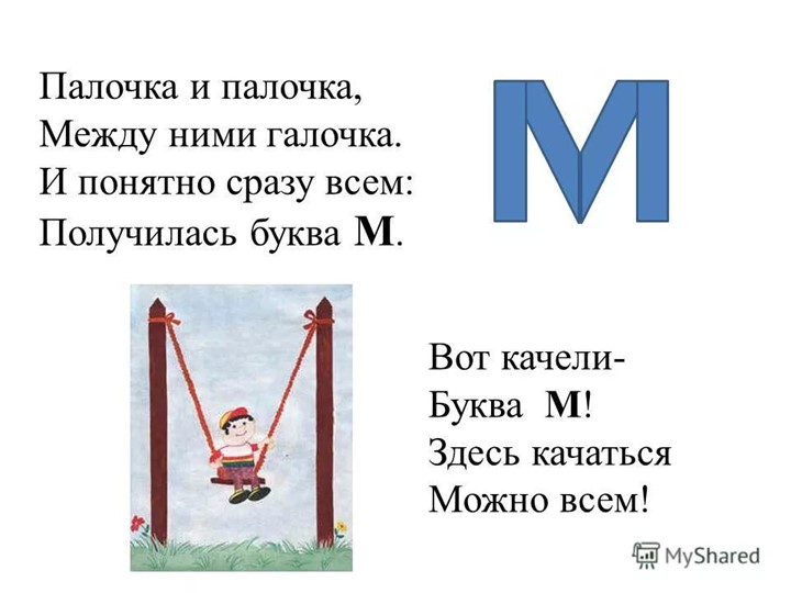 Презентация. Учим буквы. Буква М.