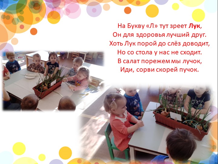 Презентация проекта "Веселый лучок" в 1 младшей группе
