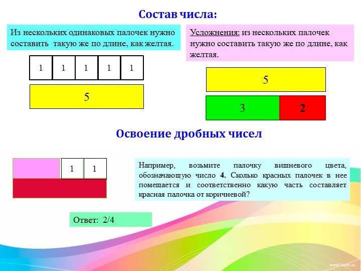 Работа с палочками Кюизенера