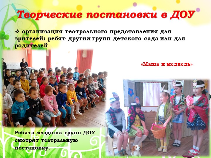 Презентация на тему "Развитие творчества дошкольников через театрализованную деятельность"