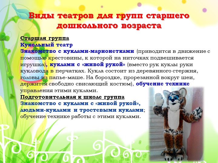 Презентация на тему "Развитие творчества дошкольников через театрализованную деятельность"