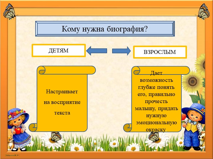 Презентация на тему " Как рассказать детям биографию автора"