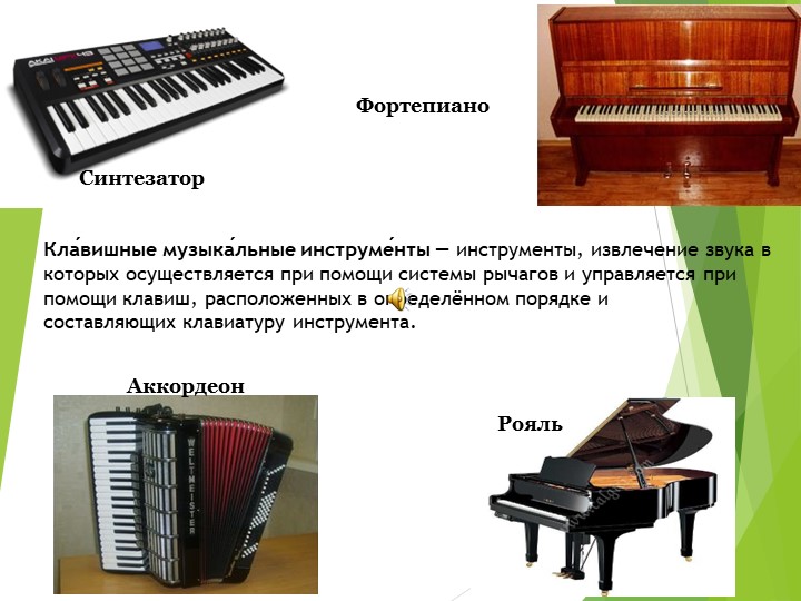 Презентация на тему "В мире музыкальных инструментов".