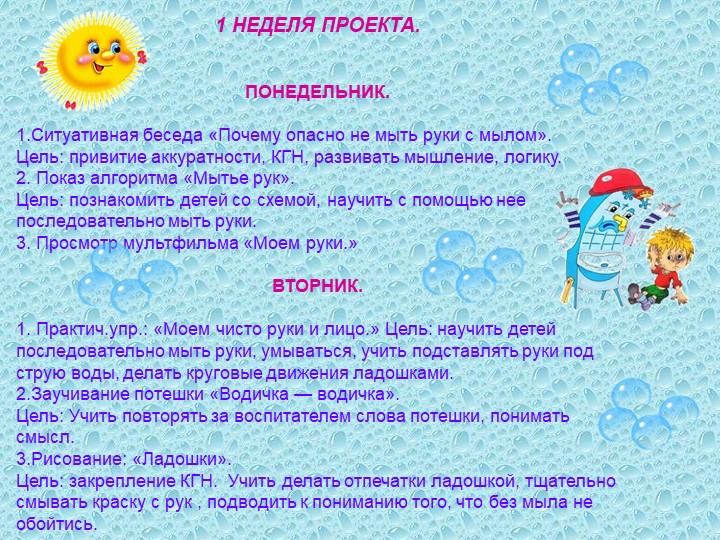 Презентация проекта по обучению культурно-гигиеническим навыкам "Умывай-ка"