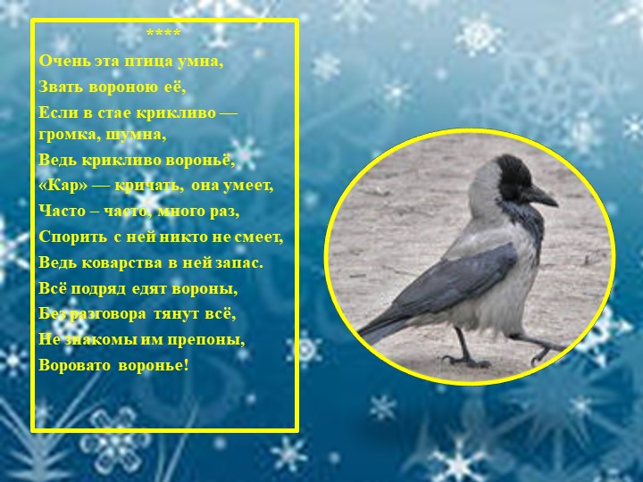 Презентация для детей "Зимующие птицы"