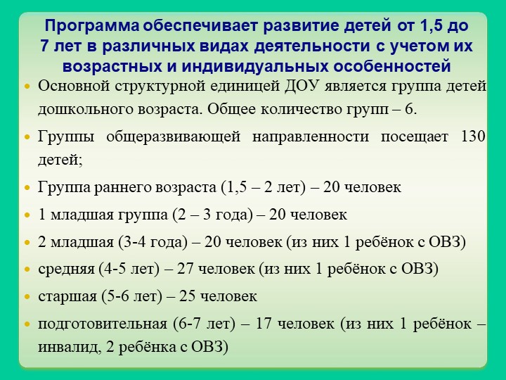 Презентация основной образовательной программы МБДОУ "Детский сад "Родничок"
