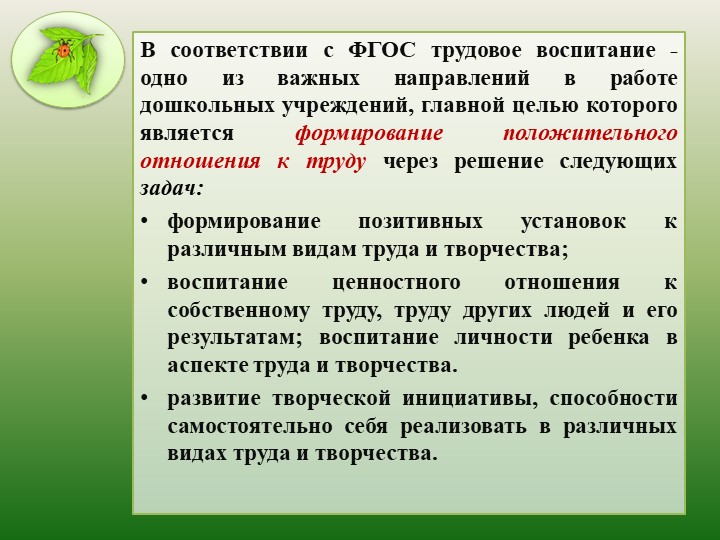 Презентация "Современный подход к трудовому воспитанию в ДОО"