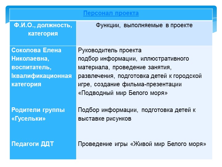 Презентация проекта "Белое море"