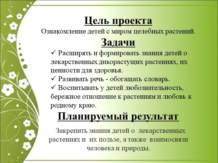 Презентация по экологии "Зелёная аптека"