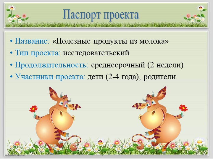 Детский исследовательский проект "Полезные продукты из молока"