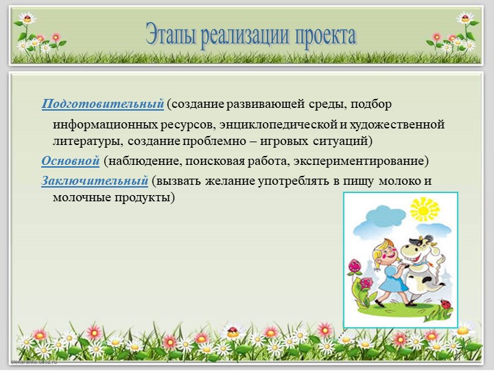 Детский исследовательский проект "Полезные продукты из молока"